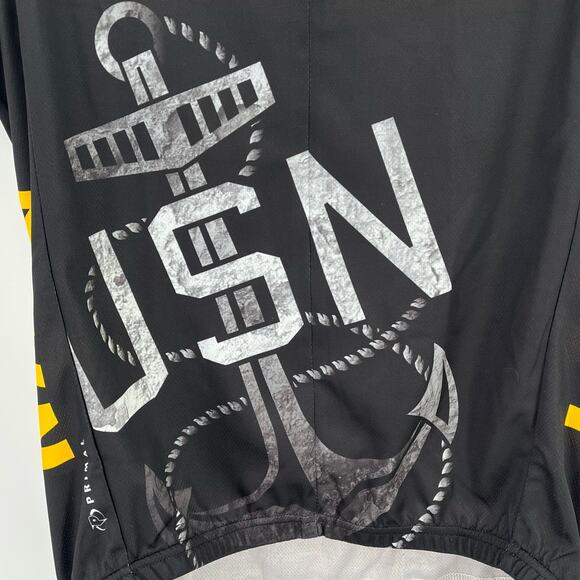PRIMAL USN US Navy Cycling Jersey Mens Size Small Black White Yellow - Picture 7 of 10